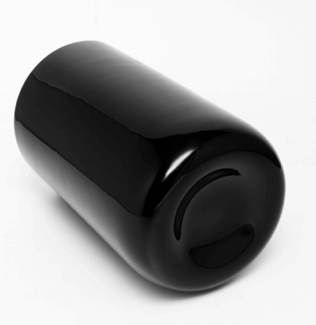 Vaso in vetro nero incamiciato Design. Luciano Vistosi mod. Welma 1977
