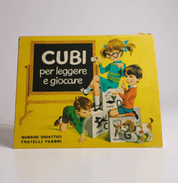 Gioco Didattico in Scatola "Cubi per Leggere" "Fabbri Editori" Vintage 1965