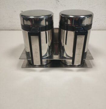 Contenitori per Olio e Aceto in Metallo Cromato "Abert" con Supporto