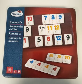 Gioco di Società "Rummy - o Pavilion" con Scatola in Metallo Quadrata