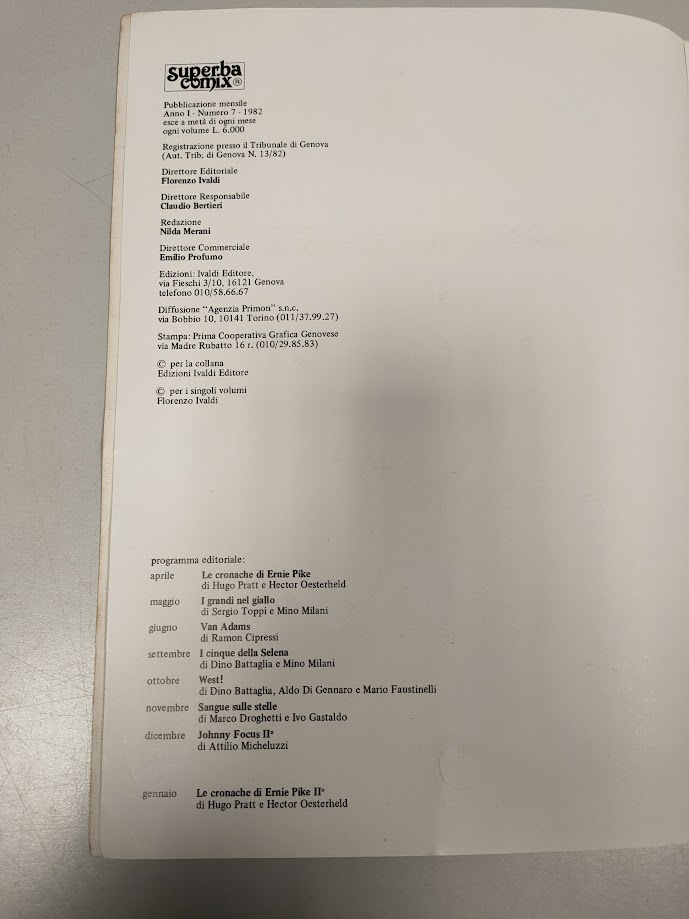 Libro Johnny Focus Superba Comix Anno I - N°7 - 1982