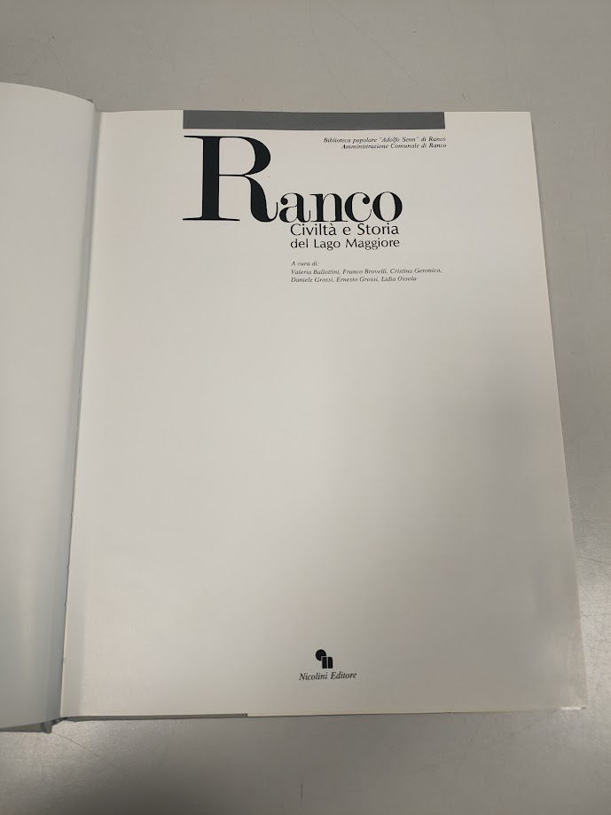 Libro RANCO Civiltà e Storia del Lago Maggiore 1991