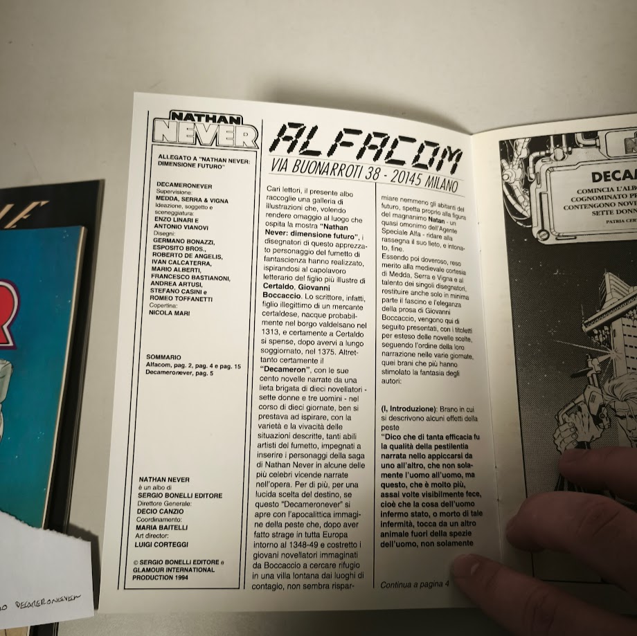 Fumetto Enzo Linari Nathan Never dimensione futuro + Decameronever Bonelli editore