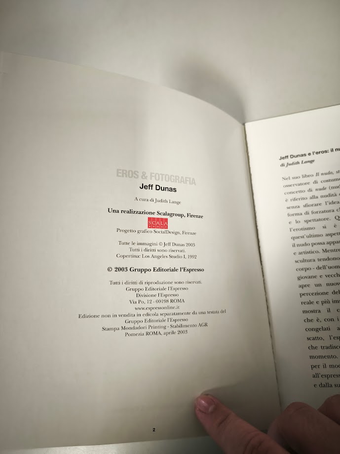 Libro Eros e fotografia Jeff Dunas