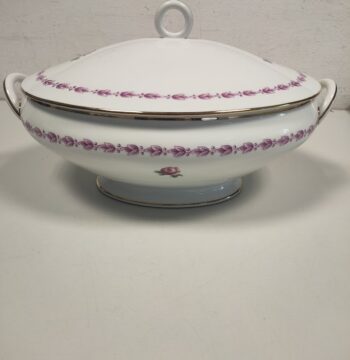 Zuppiera in porcellana Bianca con Decorazioni Floreale "Richard Ginori"