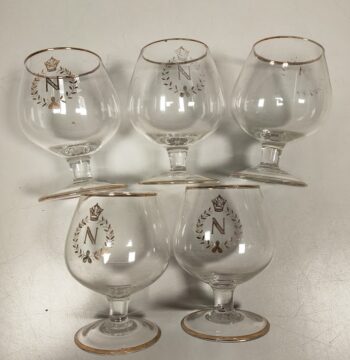 6 Bicchieri in Vetro da brandy "Napoleon" Vintage Anni '90