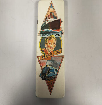 Astuccio Portapenne in Latta per Ragazzi Boy's Lown Pencil Box Vintage Anni '80