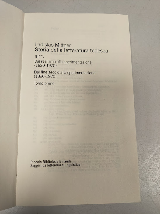 Libri 2 Volumi Storia della Letteratura Tedesca 2002