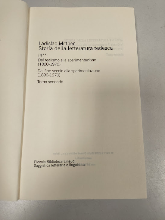 Libri 2 Volumi Storia della Letteratura Tedesca 2002
