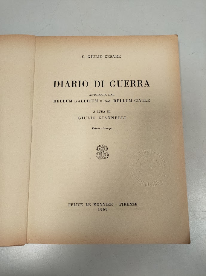 Libro Diario di Guerra C. Giulio Cesare 1969