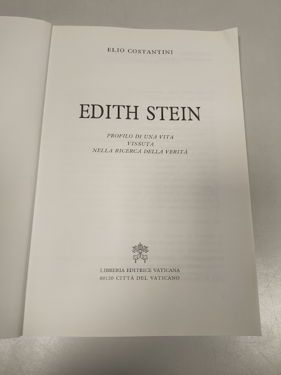 Libro Edith Stein Profilo di una Vita Vissuta nella Ricerca della Verità 1998