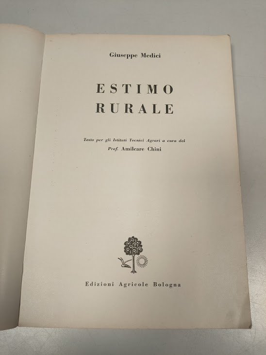 Libro Estimo Rurale Giuseppe Medici 1965