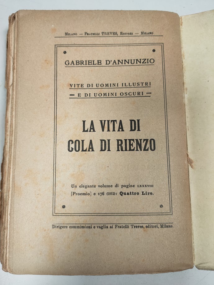 Libro I Romanzi del Melagrano. IL FUOCO. Gabriele D'Annunzio 1916