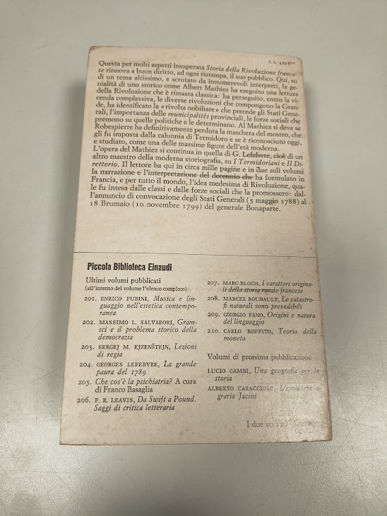 Libro La Rivoluzione Francese Volume Secondo 1973