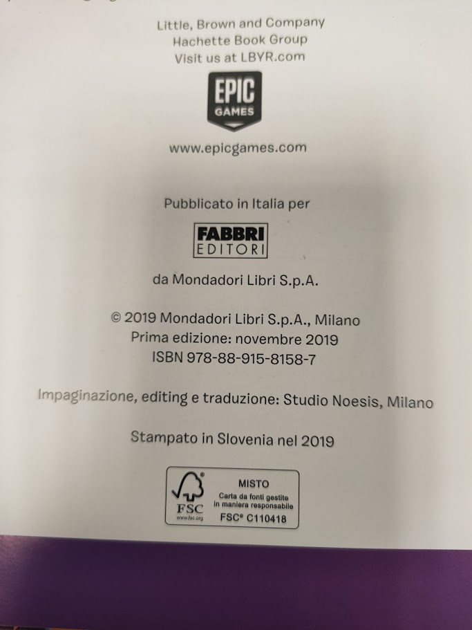Libro Official Fortnite La Storia Fabbri Editori Prima Edizione 2019