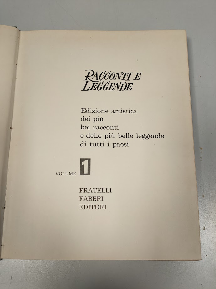 Libro Racconti e Leggende Volume 1 1964