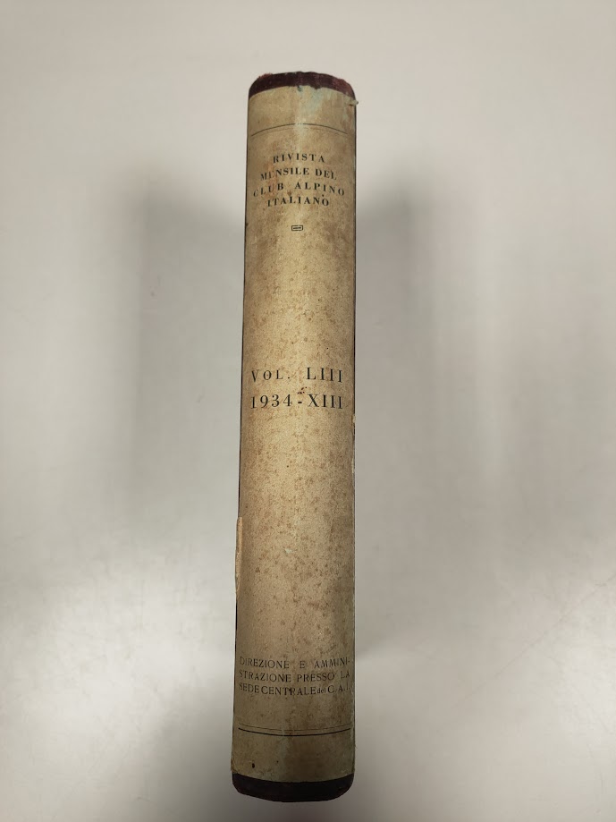 Libro Rivista del Club Alpino Italiano Volume LIII 1934 XIII