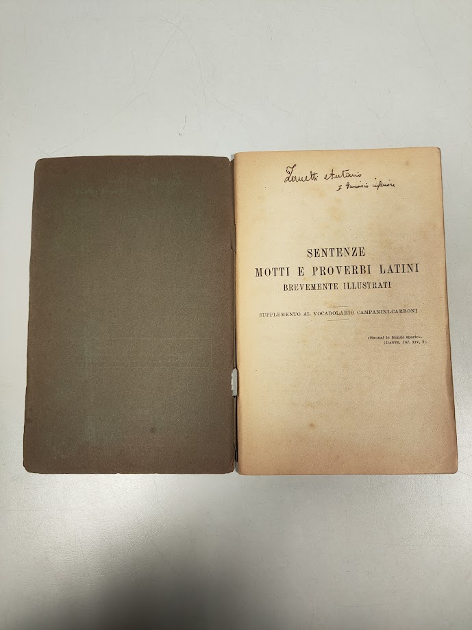 Libro Sentenze Motti e Proverbi Latini 1936