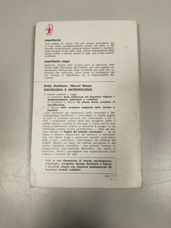 Libro Sociologia e Antropologia Durkheim/Mauss 1976