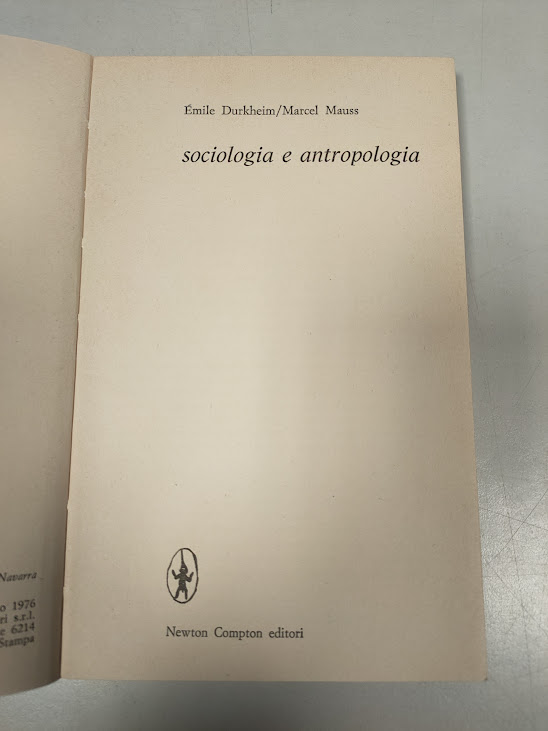 Libro Sociologia e Antropologia Durkheim/Mauss 1976