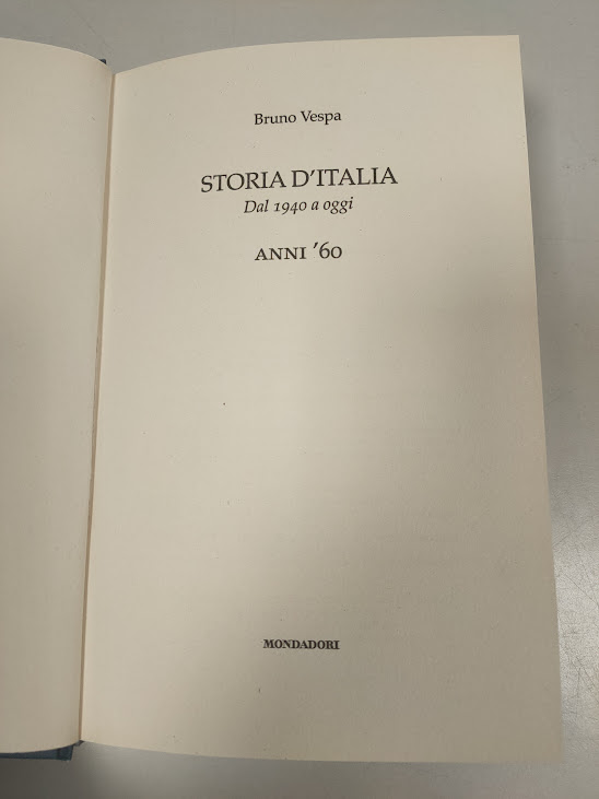 Libro Storia D'Italia dal 1940 a Oggi Bruno Vespa Anni '60 2007