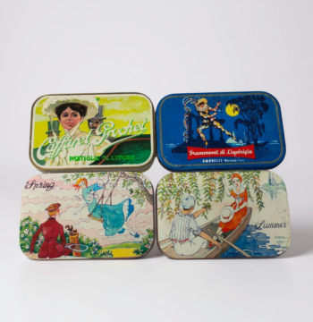 Lotto 4 scatole di Latta Vuote di Caramelle Miste Anni 70/80/90