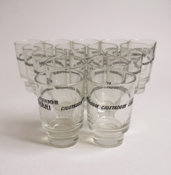 Lotto di 6 Bicchierini da Liquore in Vetro "Fabbri" Vintage Anni '90