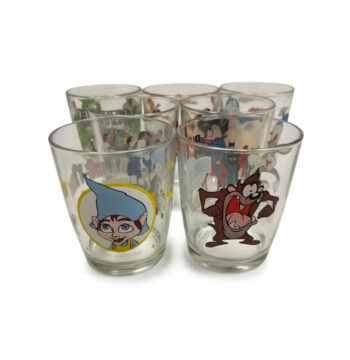 Lotto di 7 Bicchieri in Vetro "Nutella" Vintage Anni '2000