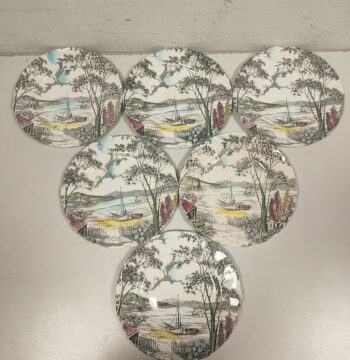 Piatti 6 Pezzi Inglesi in Porcellana Holiday-W.H. Grindley