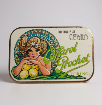 Scatola di Latta Pastiglie di Cedro Caffarel Prochet Vintage Anni '80