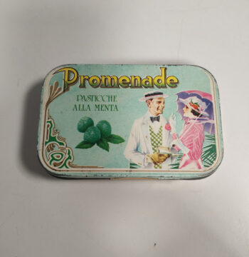 Scatola di Latta Promenade Pasticche alla Menta Vintage Anni '80
