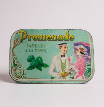 Scatola di Latta Promenade Pasticche alla Menta Vintage Anni '80