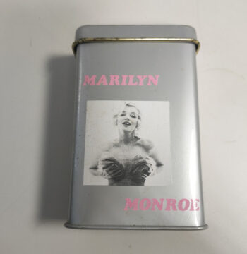 Scatola di Latta per Caramelle Raffigurante Marilyn Monroe Vintage Anni '80