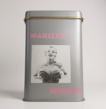 Scatola di Latta per Caramelle Raffigurante Marilyn Monroe Vintage Anni '80