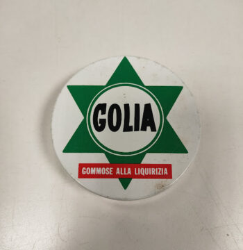 Scatola in Latta Rotonda Golia Gommose alla Liquirizia Davide Cremoli S.p.a. Ani '80