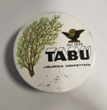 Scatola in Latta Rotonda dal 1836 Tabu alla Liquirizia Vintage Anni '80