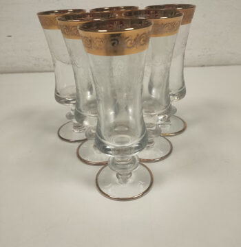 Set Vintage di 6 bicchieri da Liquore in Vetro di Murano