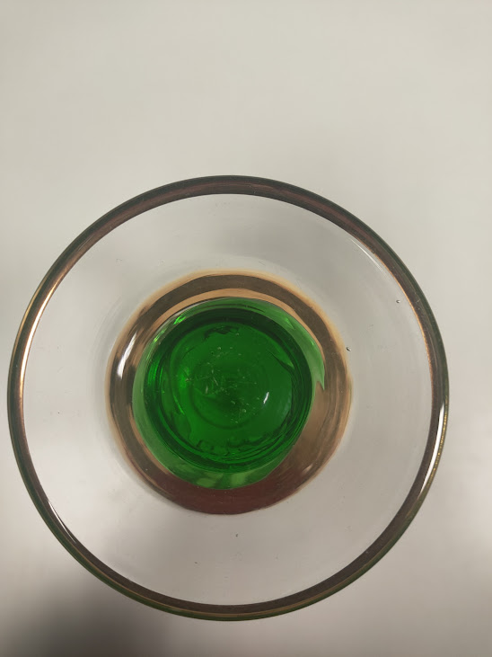 Set Vintage di Bottiglia e 5 Bicchieri da Liquore in vetro Anni '50