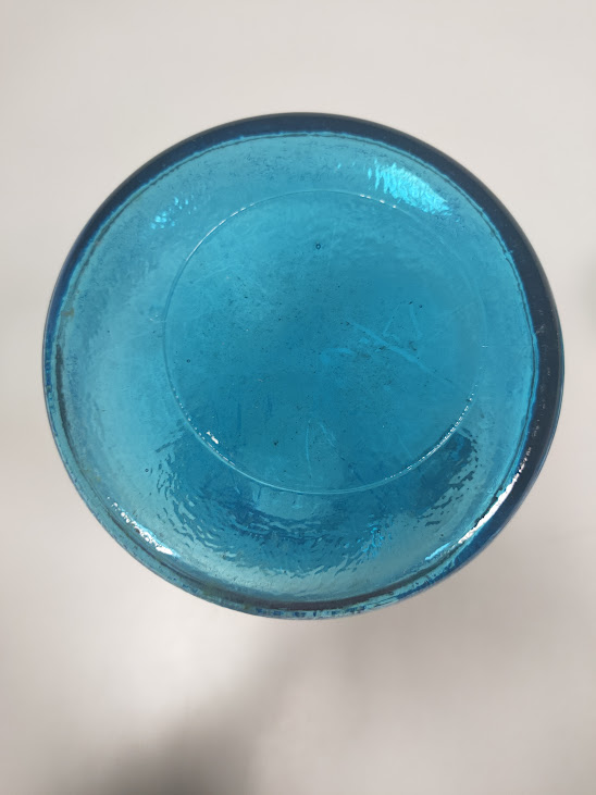 Set Vintage di brocca e 6 Bicchieri in Vetro Turchese Anni '50