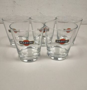 Set di 5 Bicchieri Pubblicitari "Martini" Vintage Anni '80