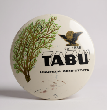 Scatola in Latta Rotonda dal 1836 Tabu alla Liquirizia Vintage Anni '80