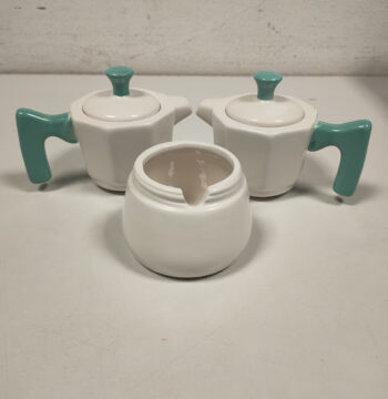 Set di 2 Tazze e Zuccheriera in Porcellana Villa D'Este Home Tivoli Vintage Anni '80