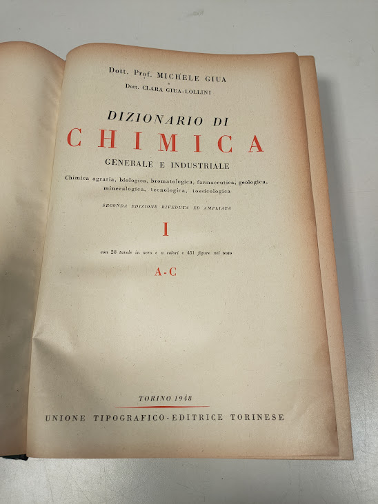 Libri 3 Volumi Dizionario di Chimica Giua Utet 1949-1950 Anno 1950