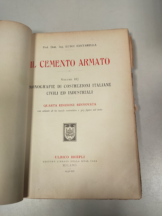 Libro Il Cemento Armato Luigi Santarella Volume III 1936