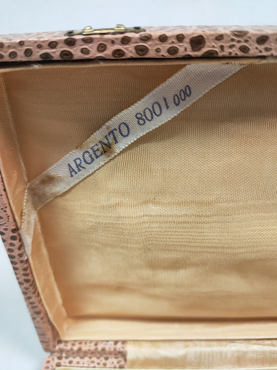 Set di 2 Posate da Portata in Argento 800 con Manici Decorati Vintage