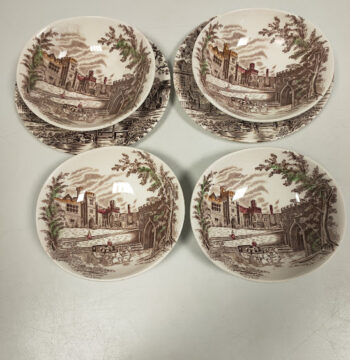 Set di 4 Coppette da Dessert in ceramica Inglese "Johnson Bros" Vintage