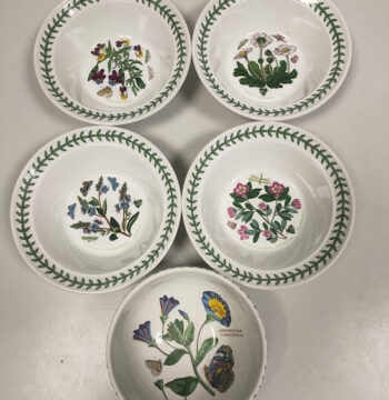 Set di 5 Coppette da Dessert in Ceramica Inglese "The Botanic Garden"