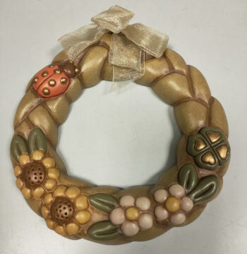 Ghirlanda Coccinella THUN con Girasoli e Quadrifoglio in Ceramica