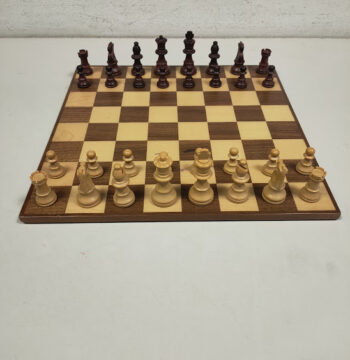 Gioco da Tavolo Scacchiera e Dama in Legno Vintage