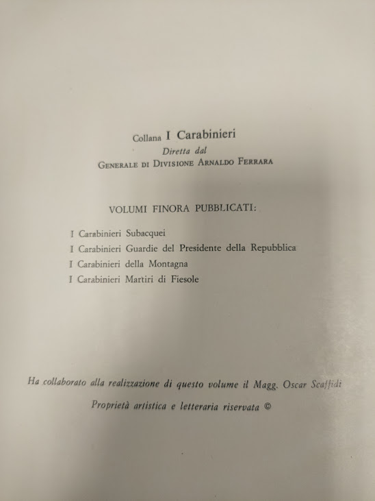Libro I Carabinieri Martiri di Fiesole Edizione il Carabiniere 1976
